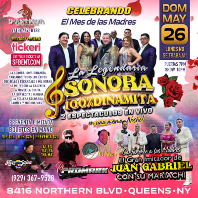 Event - La Sonora Dinamita & Imitador Juan Gabriel con Mariachi - jackson heights, New York - 26 de mayo de 2024 | concert tickets