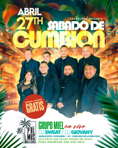 Event - Grupo Miel FREE concert Abril 27 en Las Palmas de Wheaton  - Silver Spring, MD - 27 de abril de 2024 | concert tickets