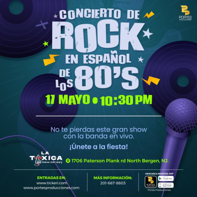 Event - Rock Latino 80s  - North Bergen, New Jersey - 17 de mayo de 2024 | concert tickets