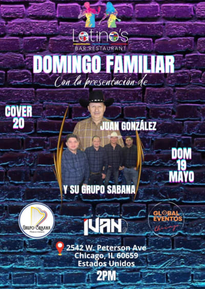 Event - Domingo familiar/ Atardecer llanero y más  - Chicago, Il  - May 19, 2024 | concert tickets