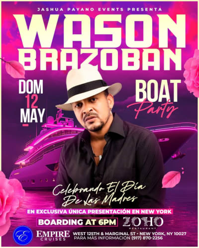 Event - WASON BRAZOBAN CANTÁNDOLE A LAS MADRES - NY, New York - May 12, 2024 | concert tickets