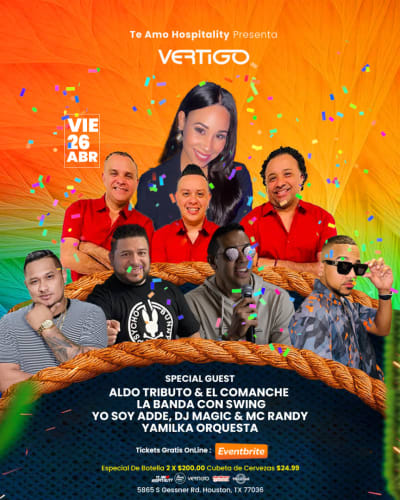 Event - Yamilka & Orquesta , Aldo Tributo, El Comanche & Banda Con Swin , Yo Soy Adde - Houston, Texas - April 26, 2024 | concert tickets