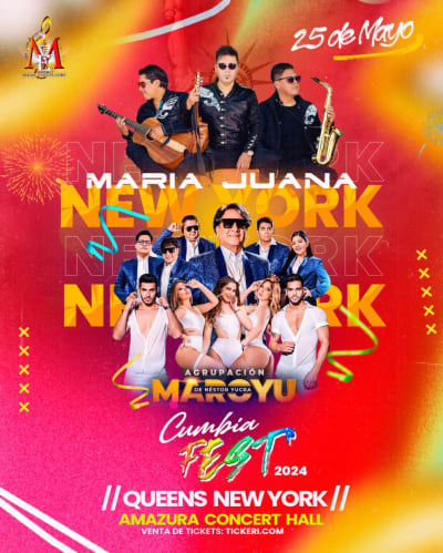 Event - MARIA JUANA , MAROYU DE NESTOR YUCRA EN VIVO ! - Queens, New York - May 25, 2024 | concert tickets