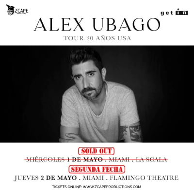 Event - ALEX UBAGO GIRA 20 AÑOS ! MIAMI, FL - Miami, Florida - May 2, 2024 | concert tickets