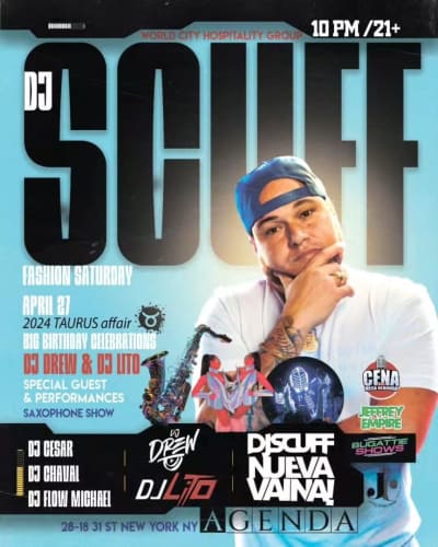 Event - 2024 Taurus Affair DJ Scuff Live At Agenda - Astoria, New York - 27 de abril de 2024 | concert tickets