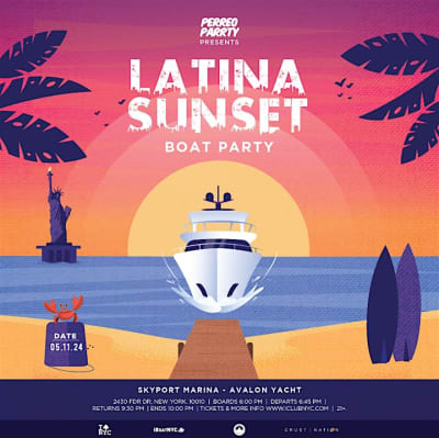 Event - Latina Sunset Boat Party Yacht Cruise iBoatNYC - New York, New York - May 11, 2024 | concert tickets