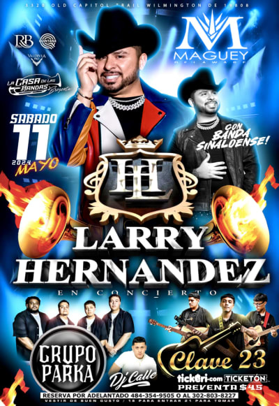 Event - LARRY HERNÁNDEZ LOS PARKA Y CLAVE 23  - Wilmington, Delaware - 11 de mayo de 2024 | concert tickets