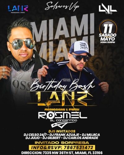 Event - Dj Rosmel en Miami celebrando el B-Bash de Lanz Producc. - Miami, Florida - 11 de mayo de 2024 | concert tickets