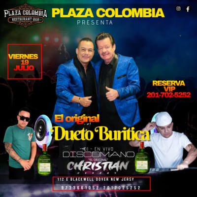 Event - EL DUETO BURITICA - Dover, New Jersey - 19 de julio de 2024 | concert tickets