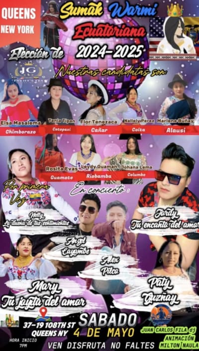 Event - Elección de Sumak warmi ecuatoriana  - CORONA , NY - 4 de mayo de 2024 | concert tickets