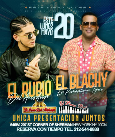 Event - EL RUBIO DEL ACORDEON & EL BLACHY - New York, New York - May 20, 2024 | concert tickets