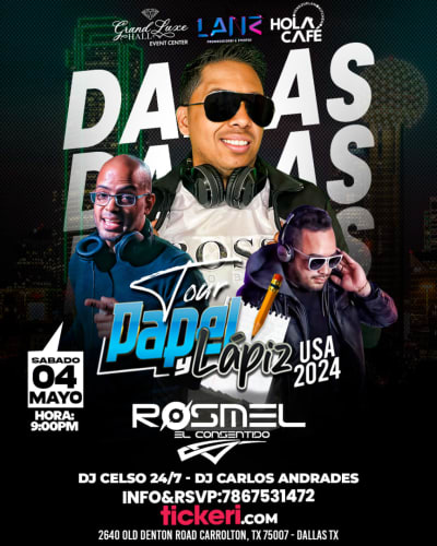 Event - DJ ROSMEL EN DALLAS SALSEROS VIP - Carrollton, Texas - 4 de mayo de 2024 | concert tickets