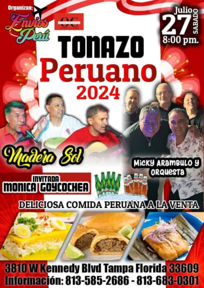 Event - Tonazo Peruano 2024 🇵🇪✨ - Tampa, Florida - 27 de julio de 2024 | concert tickets