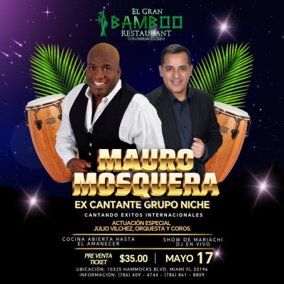 Event - EX CANTANTE GRUPO NICHE  - Miami, Florida - 17 de mayo de 2024 | concert tickets