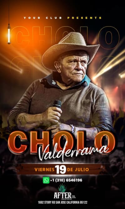 Event - CHOLO VALDERRAMA EN CONCIERTO! - San Jose, CALIFORNIA - 19 de julio de 2024 | concert tickets