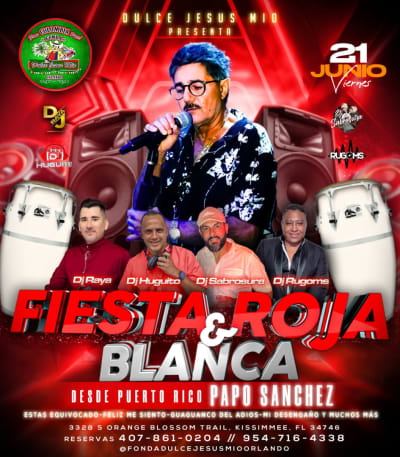 Event - FIESTA ROJA Y BLANCA  - Kissimmee, Florida - 21 de junio de 2024 | concert tickets