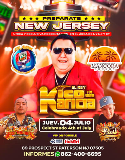 Event - VICO Y SU GRUPO KARICIA EN VIVO ! - Paterson, New Jersey - 4 de julio de 2024 | concert tickets