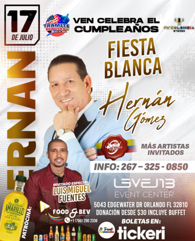 Event - CUMPLEAÑOS DE HERNÁN GOMEZ - Orlando, Florida - 17 de julio de 2024 | concert tickets