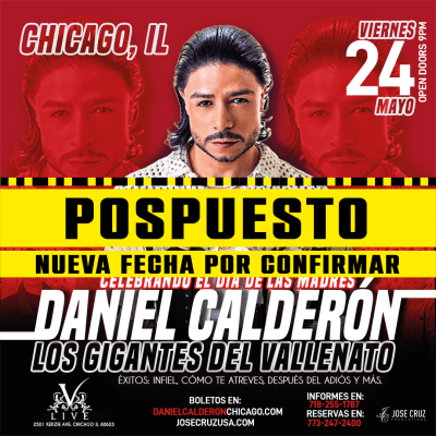 Event - DANIEL CALDERÓN Y LOS GIGANTES DEL VALLENATO - CHICAGO, IL - VIERNES, MAYO 24 JCP - chicago, Illinois - May 24, 2024 | concert tickets