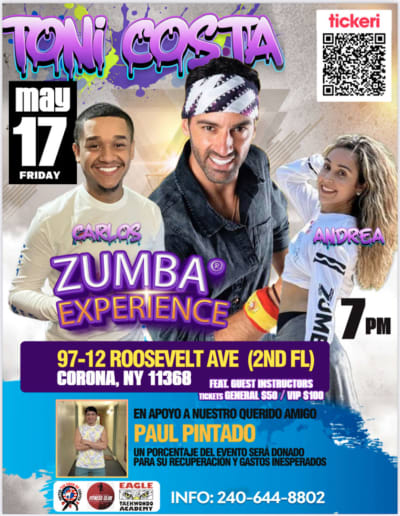 Event - TONI COSTA ZUMBA® FITNESS EXPERIENCE - Corona, New York - May 17, 2024 | concert tickets