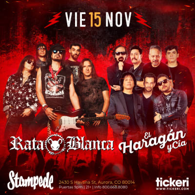 Event - RATA BLANCA , EL HARAGAN Y CIA EN DENVER - Aurora, Colorado - 15 de noviembre de 2024 | concert tickets