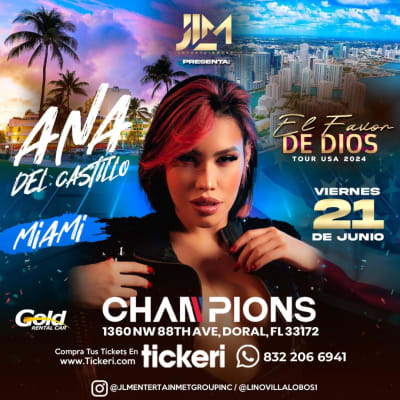Event - ANA DEL CASTILLO "Por Primera Vez" ¡EN CONCIERTO! - Miami (Florida) - Doral, Florida - June 21, 2024 | concert tickets