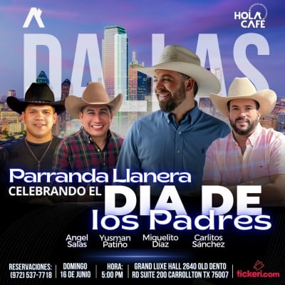 Event - PARRANDA LLANERA CON MIGUELITO DIAZ, YUSMAN PATIÑO, CARLITOS SANCHEZ , ANGEL SALAS Y MÁS ARTISTAS INVITADOS, LOS ESPERAMOS PARA DISFRUTAR DE UNA TARDE LLENA DE JOROPO Y SORPRESAS. - Carrollton, Texas - June 16, 2024 | concert tickets