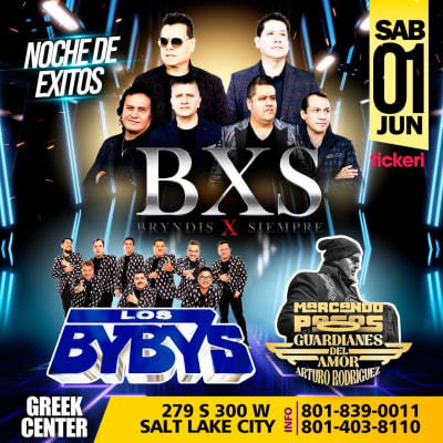 Event - BXS BRYNDIS, LOS BYBYS Y GUARDIANES DEL AMOR EN SALT LAKE CITY - Salt Lake City, Utah - 1 de junio de 2024 | concert tickets