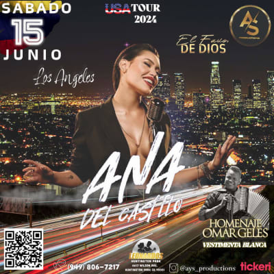 Event - ANA DEL CASTILLO EN CONCIERTO ! - Los Angeles, California - June 15, 2024 | concert tickets