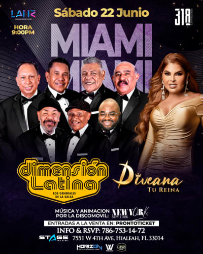 Event - La Dimension Latina y DIVEANA en Miami  - Hialeah, Florida - June 22, 2024 | concert tickets