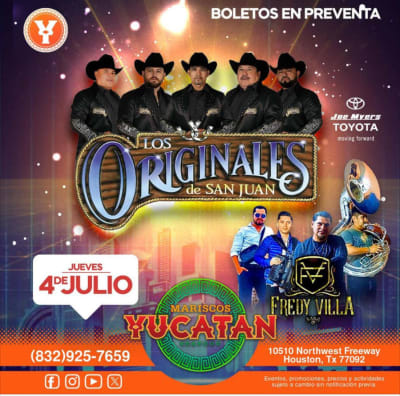 Event - LOS ORIGINALES DE SAN JUAN- FREDY VILLA - Houston, Texas - July 4, 2024 | concert tickets