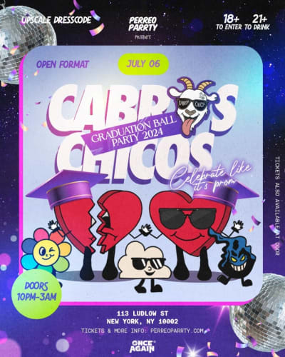 Event - Cabros Chicos - The Graduation Ball - 18+ Open-Format Dance Party - New York, New York - 6 de julio de 2024 | concert tickets