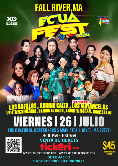 Event - Fall River,MA Los Bufalos, Karina Caiza y mas, Ecua-Fest 2024  - Fall River, Massachusetts - July 26, 2024 | concert tickets