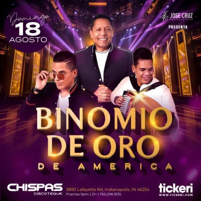 Event - BINOMIO DE ORO EN INDIANAPOLIS - Indianapolis, Indiana - August 18, 2024 | concert tickets