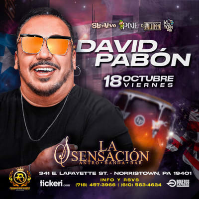 Event - DAVID PABON !! POR PRIMERA VEZ  EN NORRISTOWN,PA!!!! - Norristown, Pennsylvania - 18 de octubre de 2024 | concert tickets