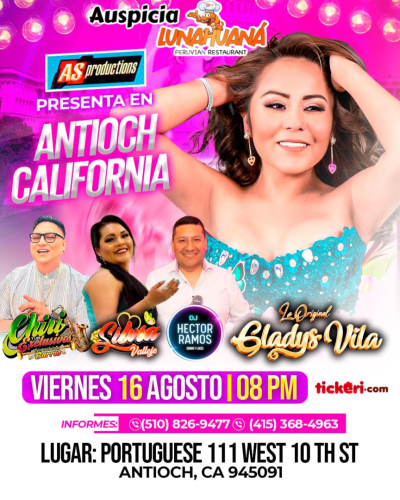 Event - Gladys Vila  - Antioch, California - 16 de agosto de 2024 | concert tickets