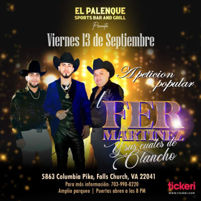 Event - FER MARTÍNEZ Y SUS CUATES DE OLANCHO EN CONCIERTO!!! - Falls Church, Virginia - 13 de septiembre de 2024 | concert tickets