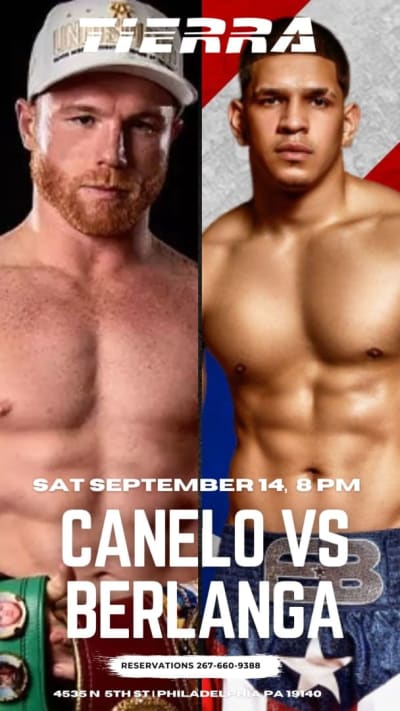 Event - Watch Party! CANELOS Vs. BERLANGA - Philadelphia, Pennsylvania - 14 de septiembre de 2024 | concert tickets