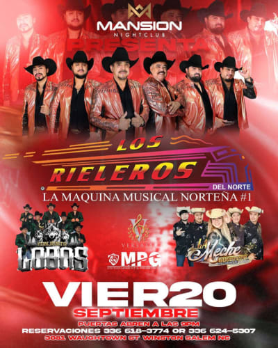 Event - Los Rieleros Del Norte, Conjunto Lobos, La Meche de Guerrero - Winston-Salem, North Carolina - 20 de septiembre de 2024 | concert tickets