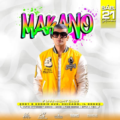 Event - MAKANO EN CHICAGO  - Chicago, Illinois - 21 de septiembre de 2024 | concert tickets