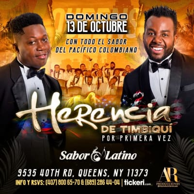 Event - HERENCIA DE TIMBIQUI EN NEW YORK - Queens, New York - 13 de octubre de 2024 | concert tickets