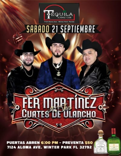 Event - FER MARTINEZ Y SUS CUATES DE OLANCHO EN CONCIERTO ! - Winter Park, Florida - 21 de septiembre de 2024 | concert tickets