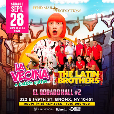 Event - La Vecina & The Latin Brothers en Bronx, NY  - Bronx, ny - September 28, 2024 | concert tickets