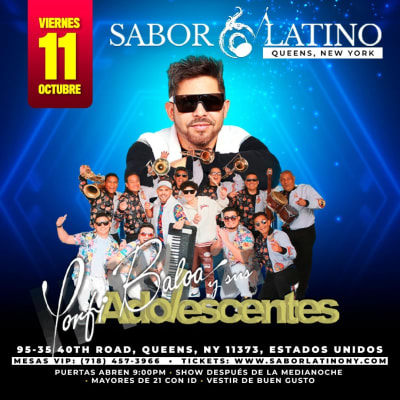 Event - Porfi Baloa y sus Adolescentes en New York - Queens, New York - October 11, 2024 | concert tickets