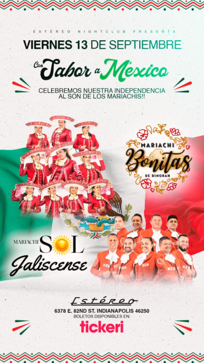 Event - Sabor A Mexico | Mariachi Sol Jaliscense y Mariachi Bonitas (de California) - Indianapolis, Indiana - 13 de septiembre de 2024 | concert tickets