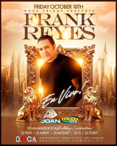 Event - Frank Reyes en vivo - Bronx, New York - 18 de octubre de 2024 | concert tickets