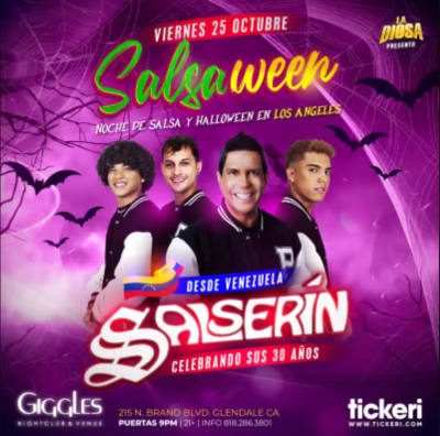 Event - SALSERIN EN LOS ANGELES - Glendale, California - 25 de octubre de 2024 | concert tickets