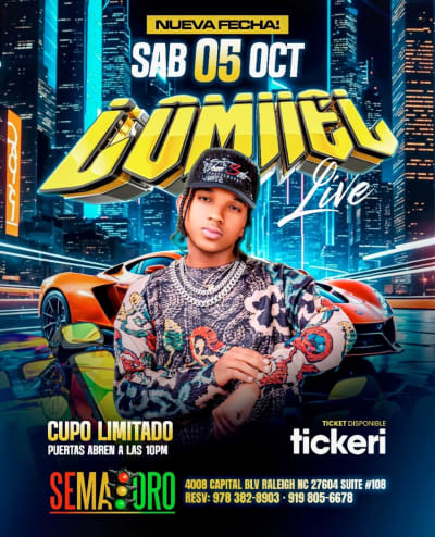 Event - Lomiiel  - Raleigh, North Carolina - 5 de octubre de 2024 | concert tickets