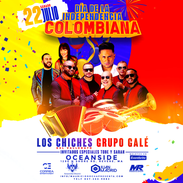 Event - LOS CHICHES DEL VALLENATO , GRUPO GALE EN CONCIERTO !  - Revere, Massachusetts - July 22, 2023 | concert tickets