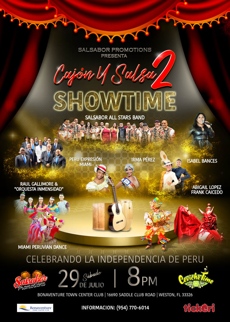 Event - CAJÓN Y SALSA 2  "SHOWTIME" - Weston, Florida - July 29, 2023 | concert tickets